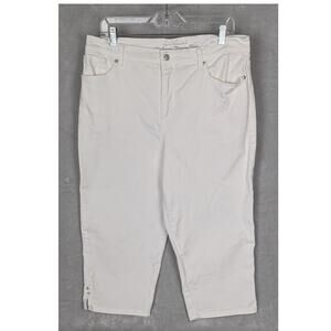 White womens cropped Jeans Sz 16P GVB Amanda Waist36"Inseam19' Hips43" Rise12"